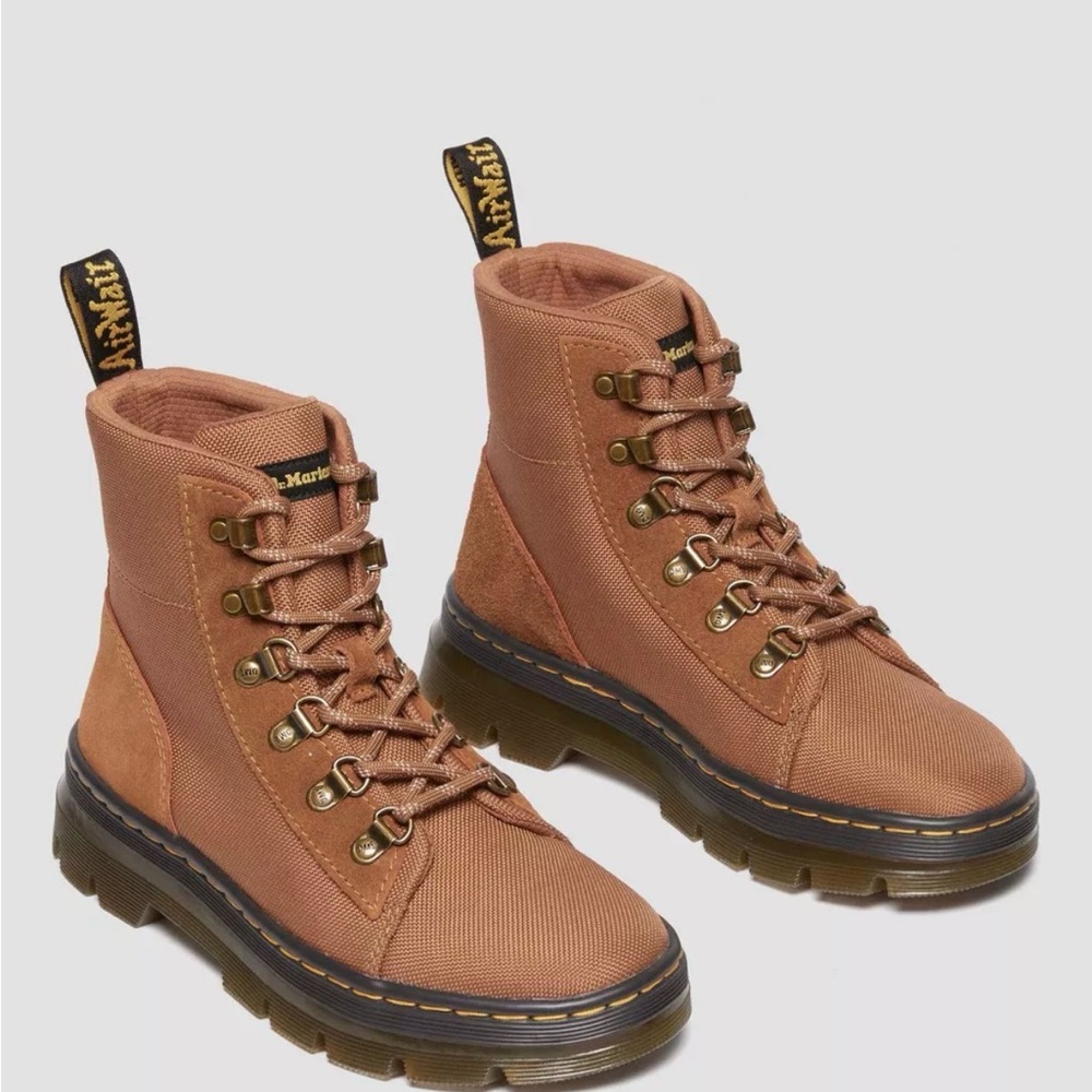Dr. Martens Tan Canvas & Suede Boots